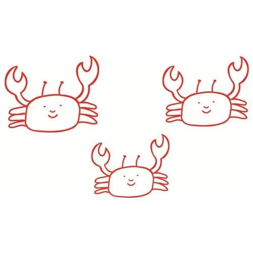 Cute Little Crab Simple Lines Temporary Tatoo Arm Waist Waterproof Kid Women Body Art Fake TattoomStickersmTatoos Red Cartoon
