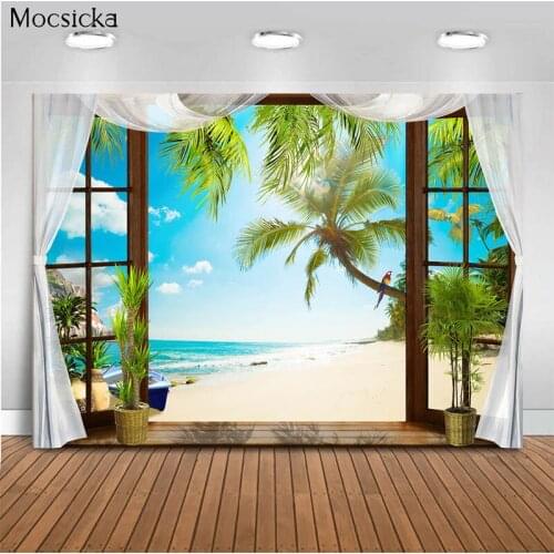 MOCSICKA Baby Shower Background Summer Beach Decoration Style Child Portrait Photo Background Photography Studio