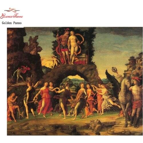 Golden Panno Cross Stitch DIY Diamond Painting Religious of the Virgin Mosaic Diamond Embroidery Painting Needlework Kit 09