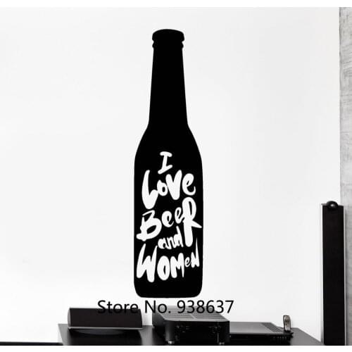 Beer bottle Wall Stickers Home Decor Living Room Removable Self Adhesive Vinyl Wall Decals Man Bedroom Creative Decoration ZB011
