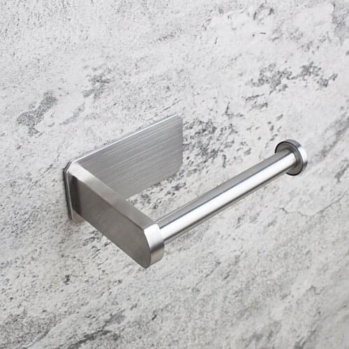 Stainless Steel Toilet Paper Holder Self Adhesive Paper Towel Holder Bathroom Kitchen Roll Paper Holder WC Paper Holder