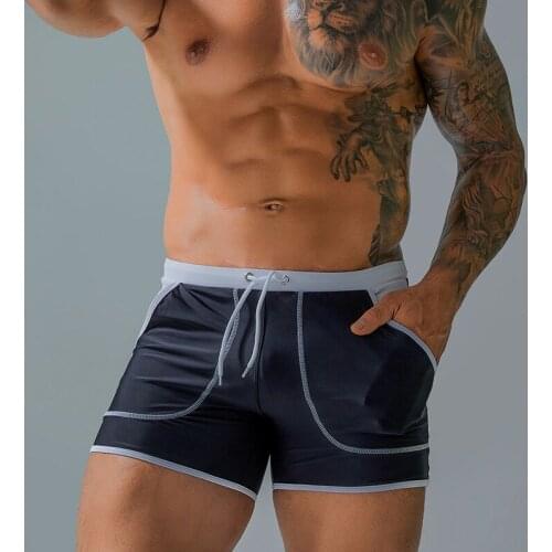 New Mens Swimwear Trunks Summer Stretch Outdoors Sexy Beach Shorts Surf Swim Briefs Sports Shorts Men Swimsuit Swimming Pants