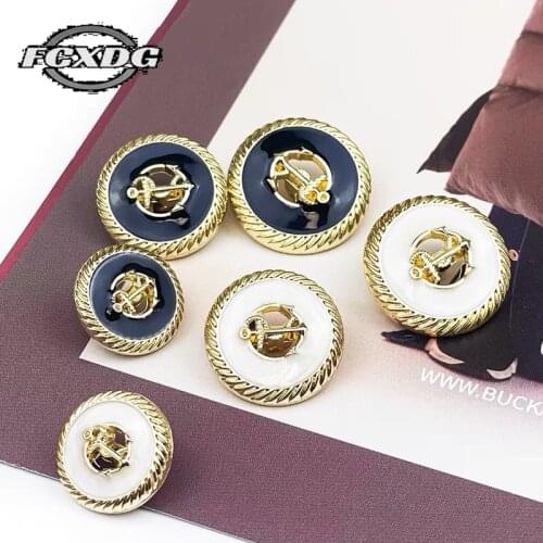 Wholesale Metal Jacket Buttons for Clothing Two Color Hand Sewing Button for Coat Embellishments for Clothing DIY Sewing Buttons