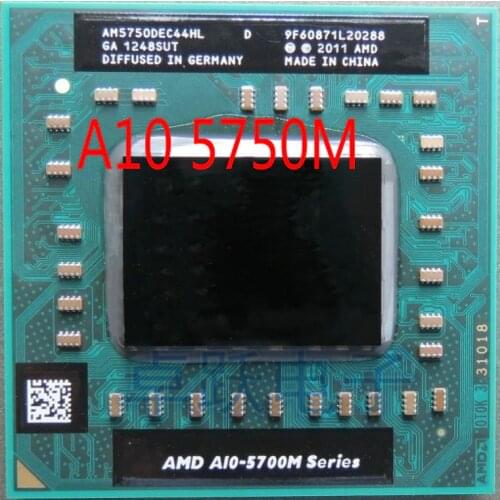 Original AMD laptop Mobile A10 5750M A10-5750m Socket FS1 CPU 4M Cache/2.5GHz/Quad-Core Laptop processor for GM45/PM45