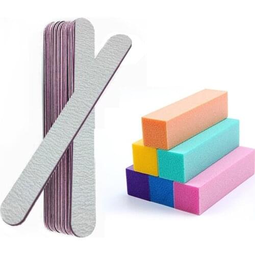 6/12pcs Nail Files and Buffers Kit Emery Board Nails File Buffer Block Manicure C1FF