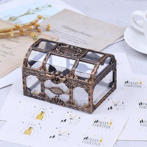 1pc 10.5x8x6.5cm Transparent Plastic Container Storage Box Pirate Anime For Pirate Crystal Gem Treasure Box Toy Figures