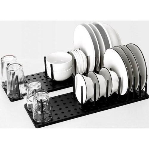 Telescopic Dish Rack Multipurpose Kitchen Organizer Pot Lid Rack Extendable Plate Bowl Drying Shelf Kitchenware Storage Holder