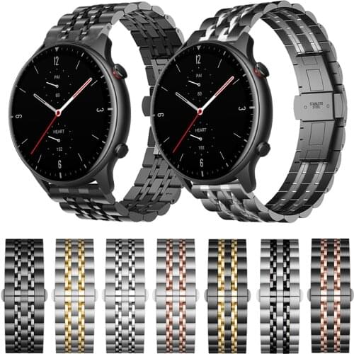 Stainless Steel Butterfly buckle Strap for Huami Amazfit GTR 2 band for Amazfit GTR2 GTR 47mm & Stratos 3 Bracelet WatchBands