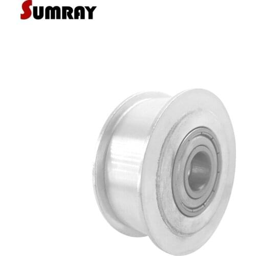 SUMRAY Idler Pulley 3M 32T Bore 5/6/8/10/12/15mm Idler Bearing Stepper Motor Pulley 11/16mm Belt Width NO Teeth Pulley Wheel