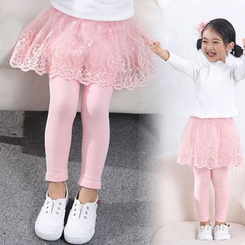 Baby Girls Leggings Lace Princess Skirt-pants Spring Autumn Children Slim Skirt Trousers Kids Clothes