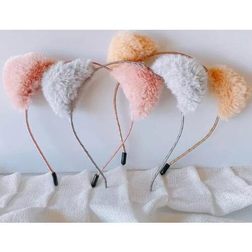 Sweet Cat Ears Head Bands Fashion Hair Bezel Balls Plush Hairband Headband Women Girls Hair Hoop Birthday Party Hair Accessories