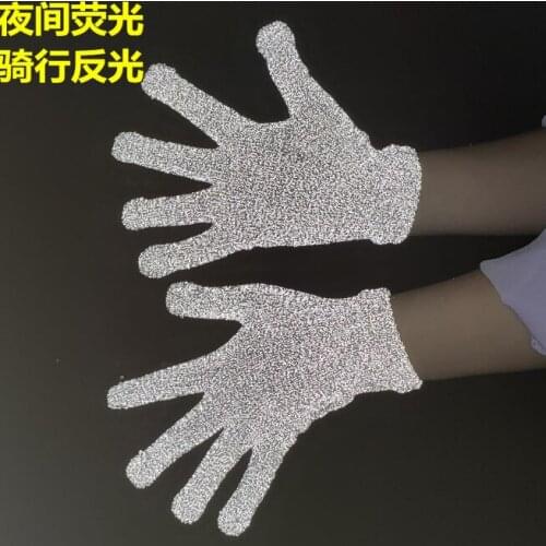 New adult students night riding reflective gloves, night performance bar hand shadow dance glowing fluorescent gloves