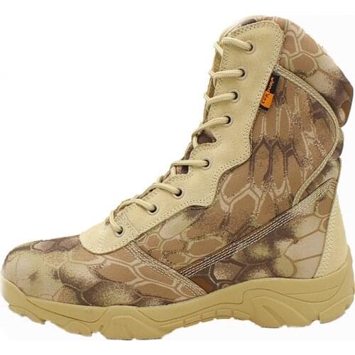 Tactical Military Boots Men Black Motocycle Boots Desert Yellow Python Combat Army Shoes Botas Militares Homem Autumn Shoes