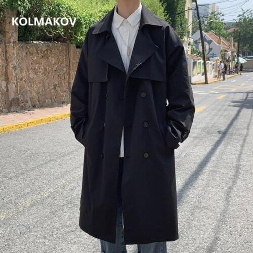 2021 spring Long style coat mens High quality casual trench coat , casual hoooded jackets men,Mens Clothing Windbreakers FY39