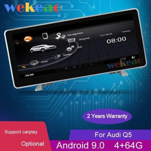 Wekeao 10.25" Android 9.0 For Audi Q5 Car Radio Automotivo head unit Stereo Car Multimedia Player Navigation GPS 4G Music 2018
