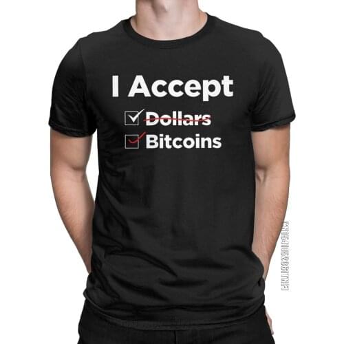 I Accept Bitcoins Hodl It Crypto Trader T Shirt Mens Pure Cotton Vintage T-Shirt O Neck Tees Classic Short Sleeve Tops Gift
