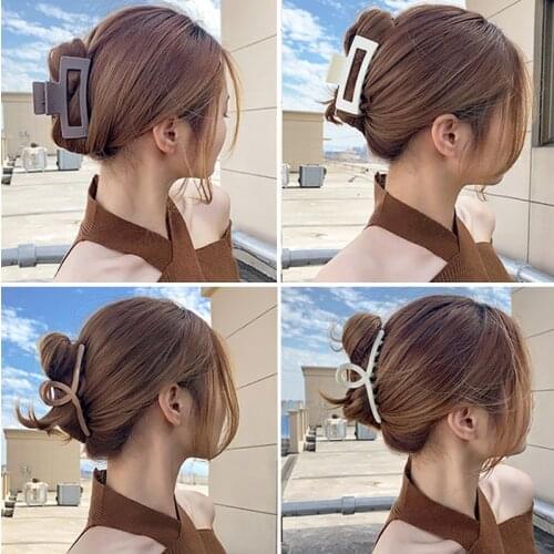 Women Acrylic Hair Claws Hair Accessories Cross Hair clips Barrettes Simple Barrettes Ladies Hairgrip Headwear Girls Ornaments