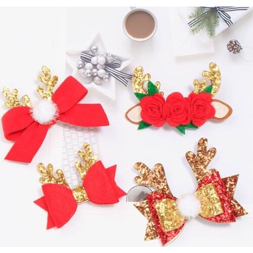 1 Pieces Baby Girl Infant Hair Accessories Clothes Christmas Clips Hairpins Newborn Headwear Tiara Headwrap Toddlers