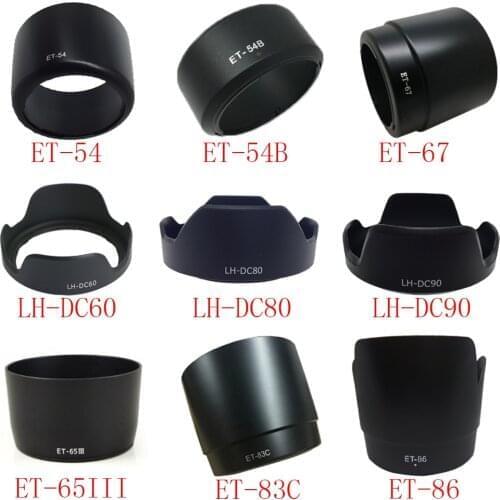 1piece For ET-54 ET-54B ET-67 LH-DC60 LH-DC80 LH-DC90 ET-65III ET-83C ET-86 camera Lens Hood for canon lens camera