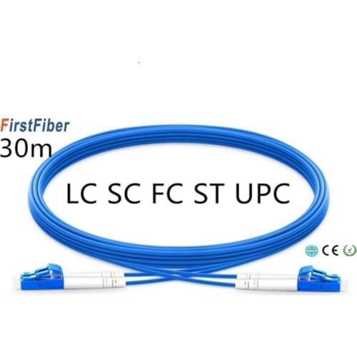 30m LC SC FC ST UPC Armored Patch Cable Duplex 2 Core Single Mode Armored PVC fiber Patch Cord