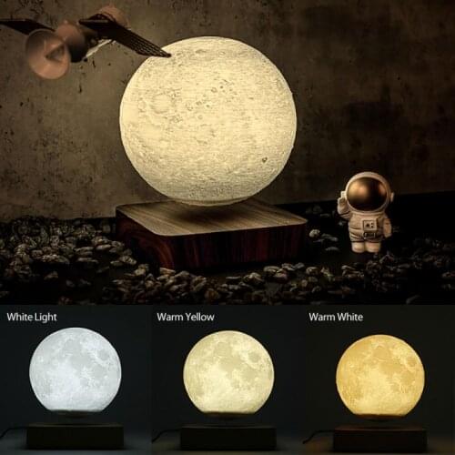 3D Magnetic Levitating Moon Lamp Night Light Rotating Wireless LED Moon Light Floating Lamp Novelty Gifts Home Decoration