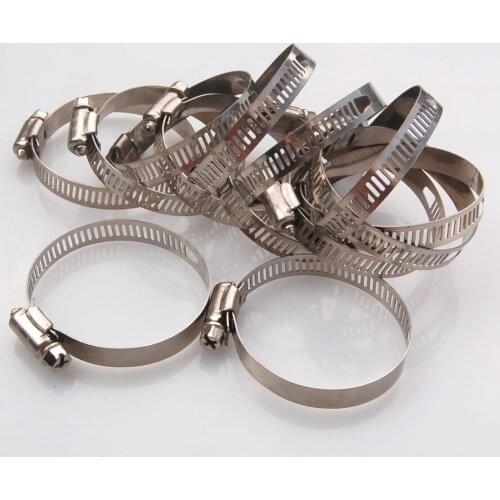 50pcs Adjustable 1.49"-2.24" 38-57mm Stainless Steel Drive Hose Clamps Fuel Line Worm Clip Car Clips