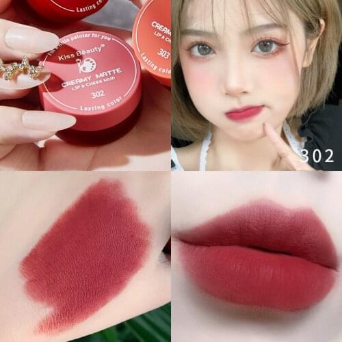 Kiss Beauty Mousse Canned Lip Mud Lip Glaze Velvet Matte Lipstick Waterproof Silky Lip Gloss Smooth Sexy Lip Makeup TSLM2