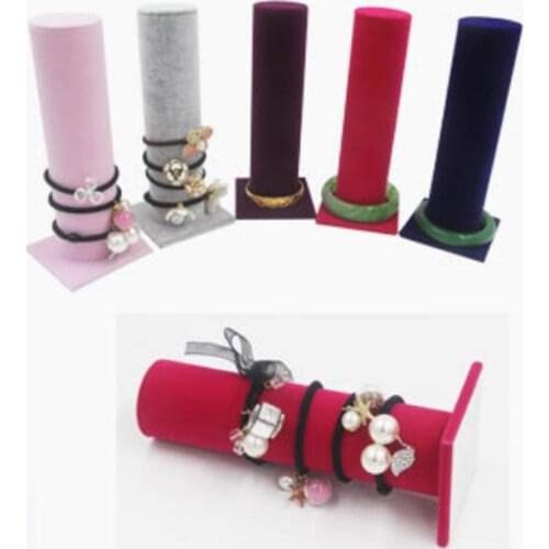 Velvet Jewelry Bracelet Watch Display Stand Bar Rack Closet Organizer Tower Scrunchie Hair Band Holder