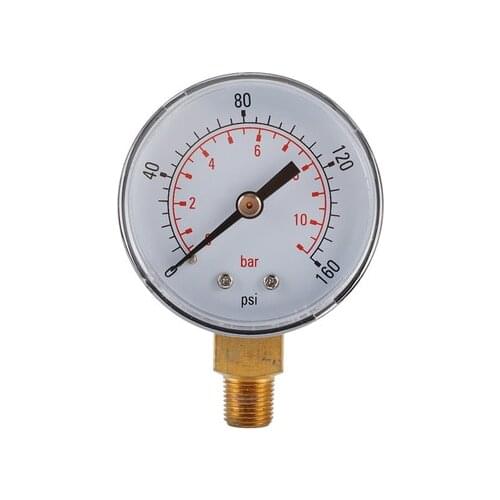 50mm 1/8NPT 0-160psi 0-11bar Barometer vacuum Hydraulic Gauge oil Fluid Water Pressure Gauge Meter diameter for Air Compressor