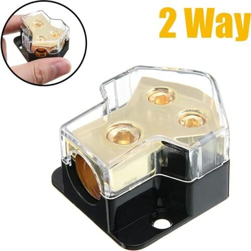 Car Audio Power Supply Distribution Block 2 Way 1 in 2 out Clear Case Block Splitter Power Ground Distribution Blocks