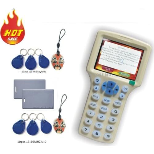 More Frequency RFID Reader Writer Copier Duplicator IC/ID with USB Cable for 125Khz 13.56Mhz Cards LCD Screen Duplicator