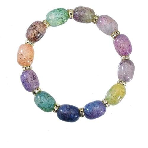 Handmade Beads Bracelets for Women Colorful Acrylic Stone Luck Bracelets Bohemian Holiday Party Jewelry New Year Gift