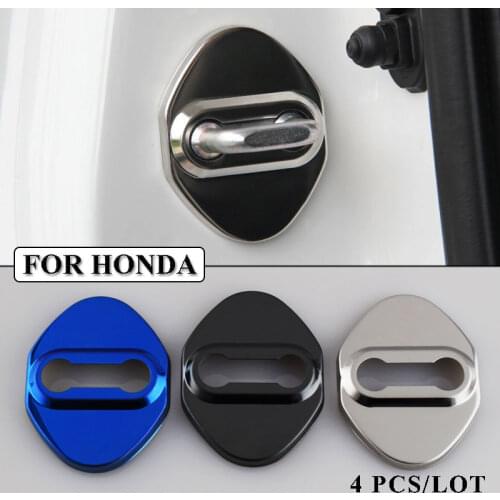 Ceyes Car Styling Door Lock Cover Car Emblems Stickers Case For Honda Accord Fit City Crv Civic Hrv Stainless Steel Car-Styling
