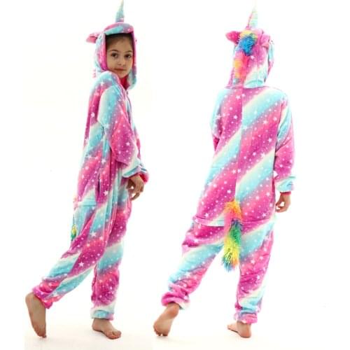 Children Kigurumi Unicorn Pajamas Kids Baby Animal Overalls Jumpsuit Onesie Pajama Sleepwear Girls Cosplay Pyjama Pijamas