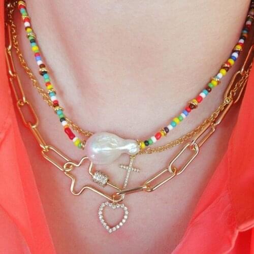 Hip-hop style long chain necklace shiny zircon spiral buckle pendant accessories man women fashion punk neck jewelry 2020 new