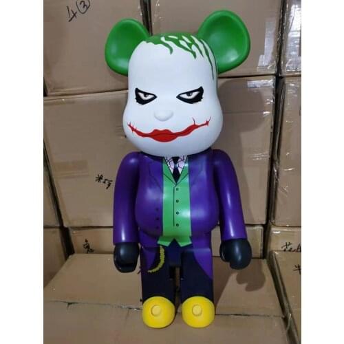 The Joker Bearbrick 1000% 70CM Bearbricklys Action Figures Clown Bear Dolls PVC Collectible Models Toys Home Crafts