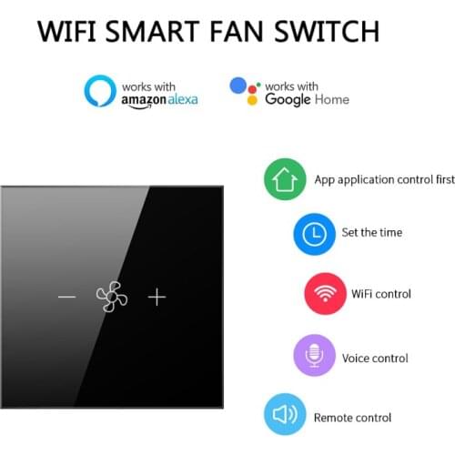 EU/US Wifi Smart Fan Switch Tuya/Smart Life Remote Timer Ceiling Fan Controller Work With Alexa Echo Google Home Assitant