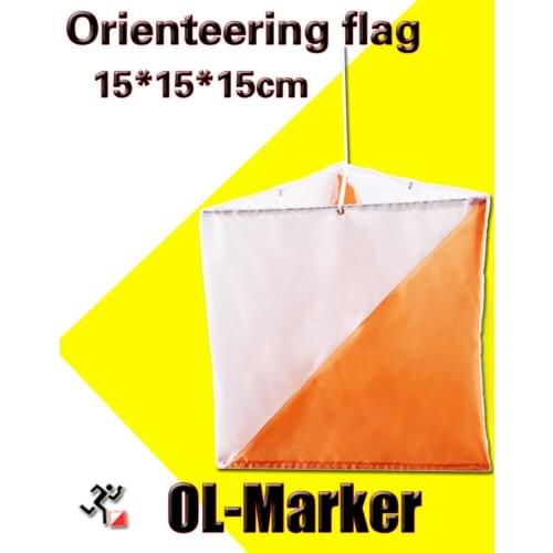 Outdoor orienteering OL-marker flag/control flag 15X15cm for orienteering free shipping