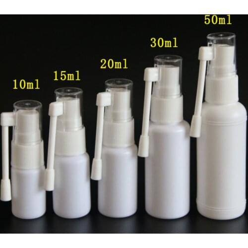 1PCS 10/15/20/30/50ml white vacuum plastic Nasal spray bottles pump spray fog mist nose spray bottle for medical packaging