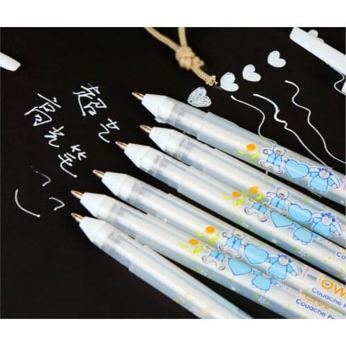 4/3/2/1 Pcs0.8MM White Ink Photo Album Gel Pen Stationery Office Learning Cute Unisex Pen Wedding Pen Gift Kids Writing Supplies