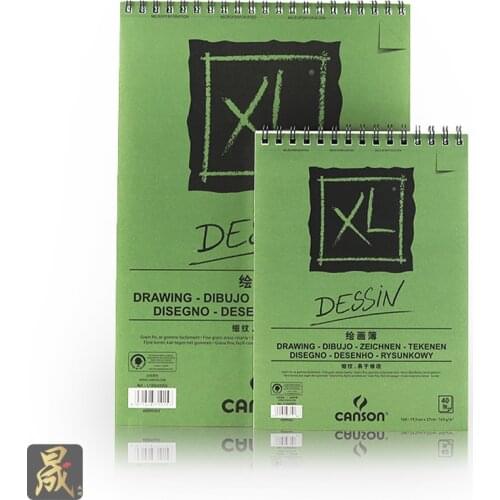 France Original Canson XL Watercolor Painting Markers Pen Sketchbook Green Surface 16K 8K Fine Book Sketching livros Para Sketch