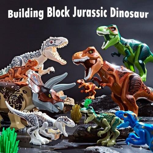 Jurassic Big Dinosaur Building Blocks Toys Park Compatible Major Brand Gifts Simulation Animal Rex Raptor