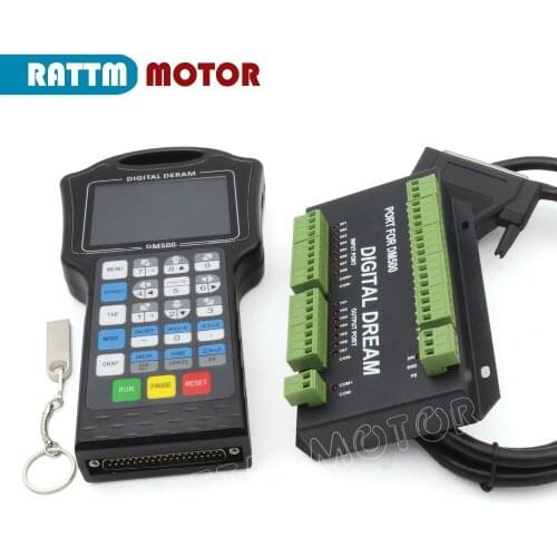 DM500 3 Axis / 4 Axis 500Khz Handwheel Motion Controller Support G-code For Engraving Machine replace DSP A11E 23 Users keys