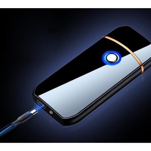 Mini Metal USB Rechargeable Lighters Unusual Plasma Lighters Portable Cigarette Lighter Smoking Accessories Gadgets For Men