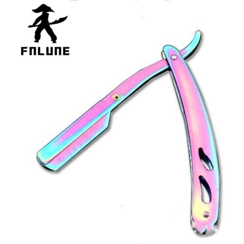 FnLune mens straight hairdresser razor hair removal shaving armpit hair pubic hair folding razor hair removal tool and 1blade