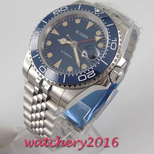 40mm Bliger Mechanical Watches GMT Sapphire Crystal Man Watch 2020 Diver Watch Automatic relogio masculino Role Luxury Wa