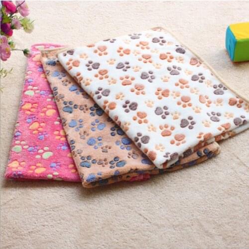 Soft Flannel Fleece Cat Dog Blanket Bed Mats Paw Foot Print Warm Pet Blanket Sleeping Beds Cover Mat For Small Medium Dogs Cats