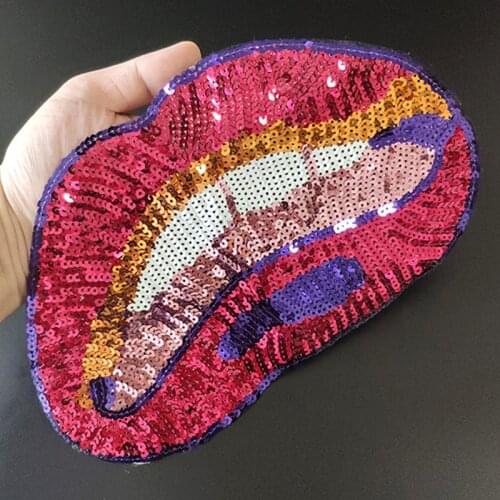 Pulpeuses Sew On Patches For Clothing Sequins Large Biker Badge Embroidery Sequined Patch Diy Clothes Stickers Strange things