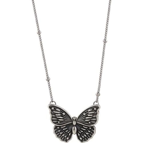 New Arrival 925 Sterling Silver Sweet Butterfly Lady Pendant Necklace Promotion Jewelry For Women New Year Gift Short Chain