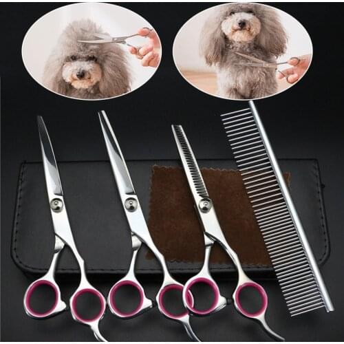 7"Stainless Steel Pet Dog Grooming Scissors Up Down Curved Shears Sharp Edge Animals Cat Hair Cutting Barber Hairdressing Tools